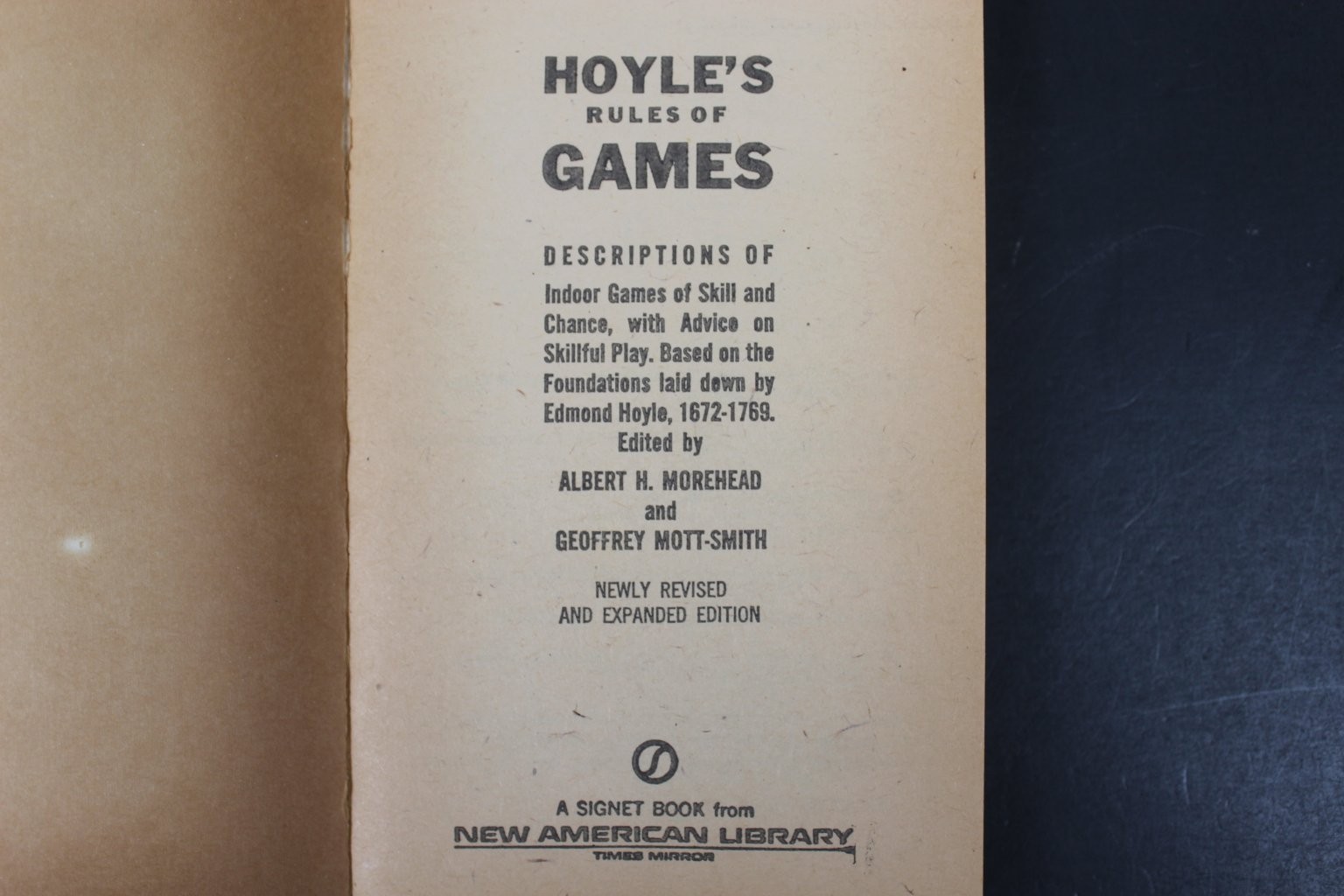 Hoyle’s Rules of Games Morehead Mott-Smith 1963 Revised Edition Signet PB