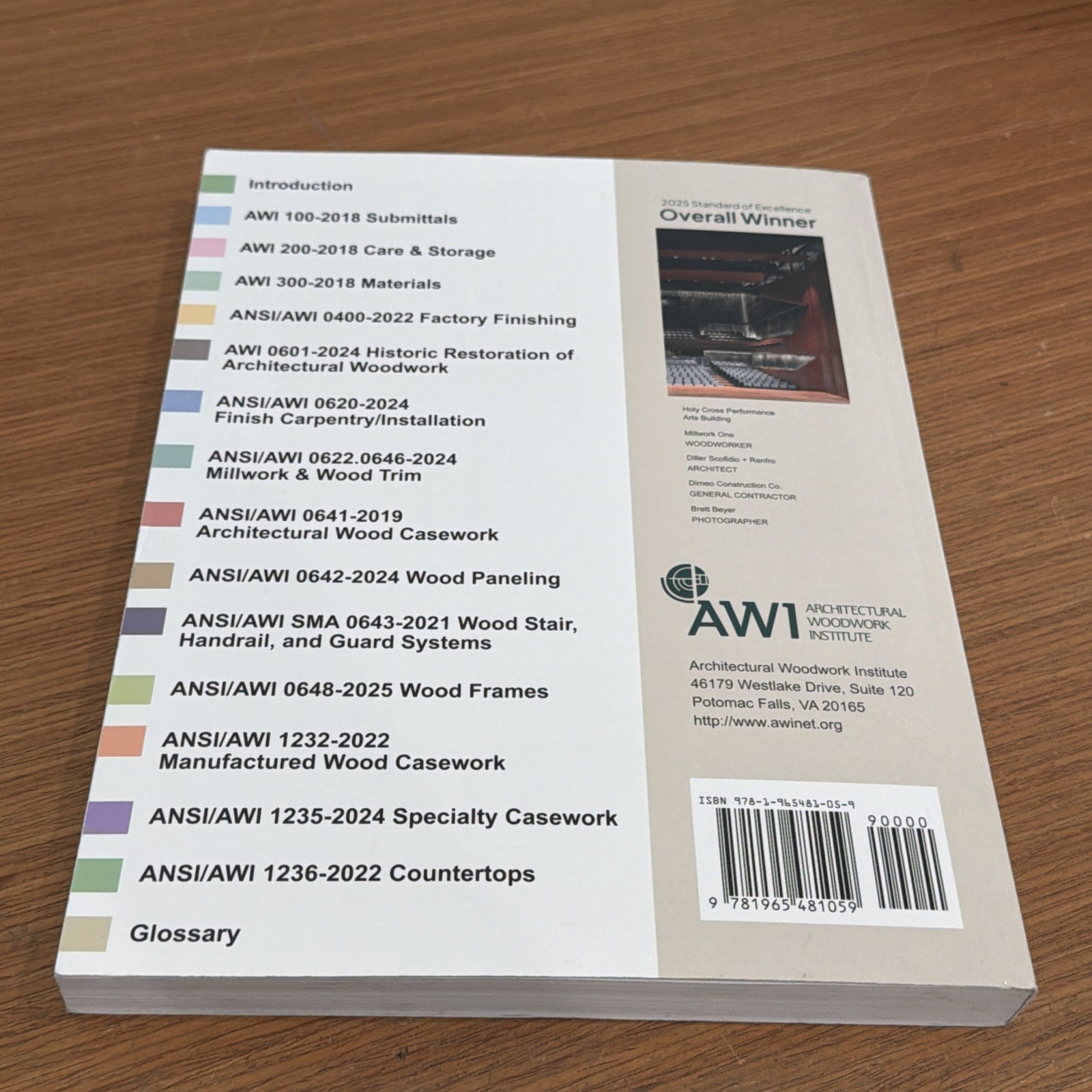 AWI Standards 2026 – Architectural Woodwork Institute Paperback – Unused