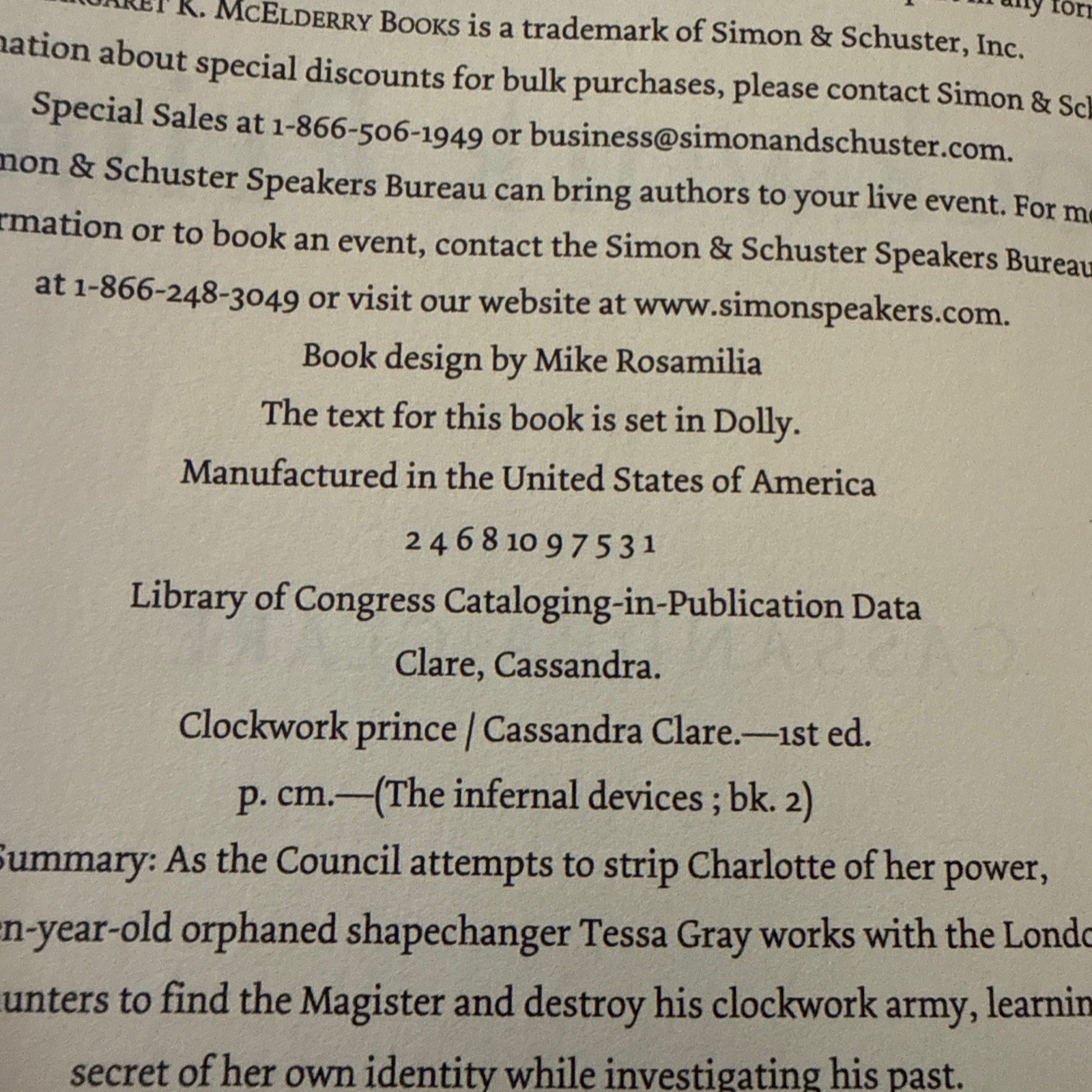 The Infernal Devices Trilogy by Cassandra Clare 1st Editions 1st Printings Clock