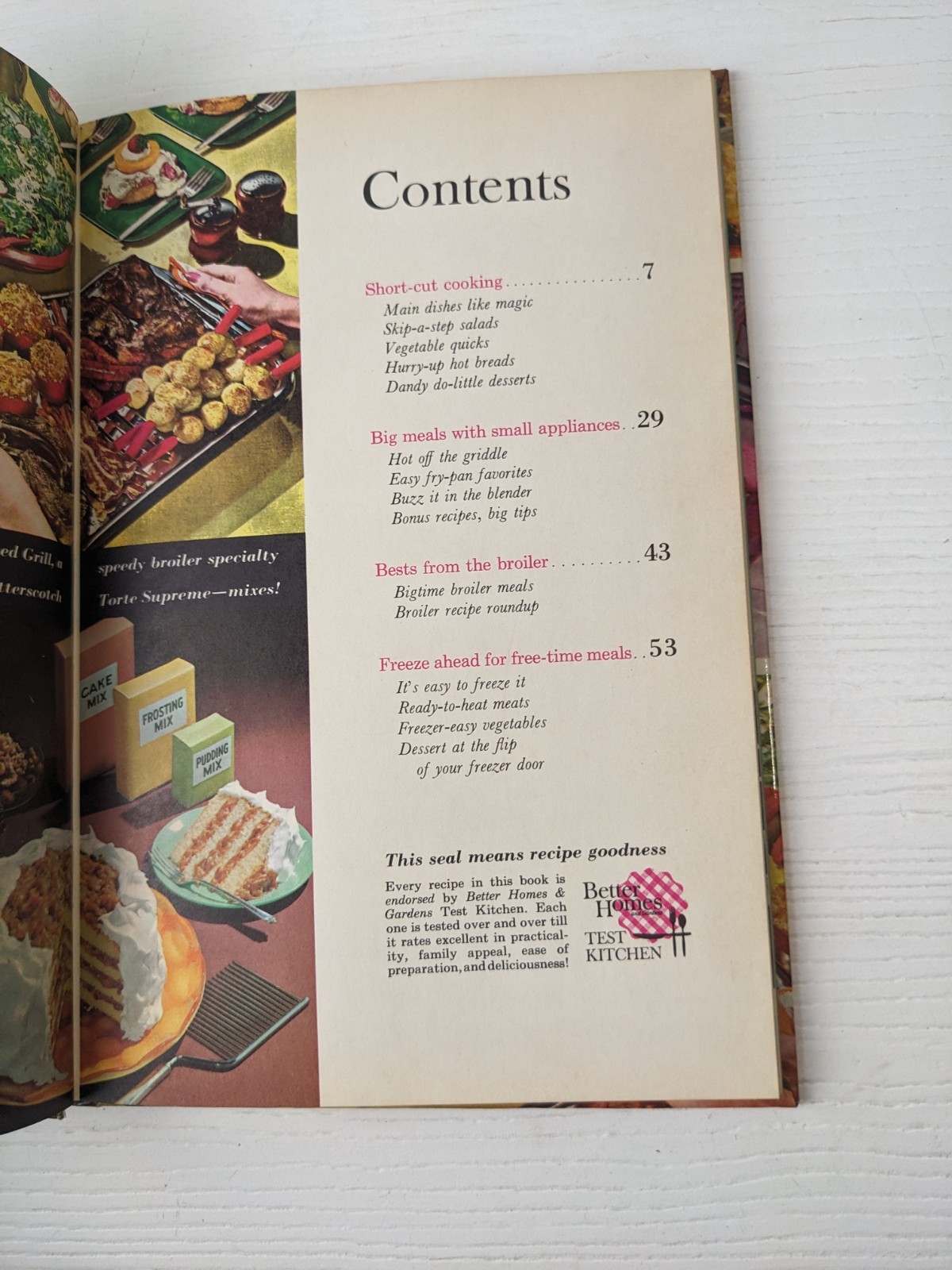 Retro BETTER HOMES & GARDENS MEALS IN MINUTES Hardcover Cookbook Vintage 1963