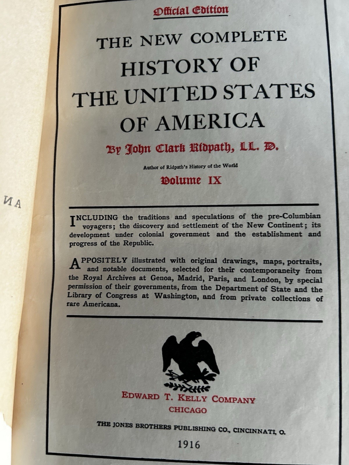 The New Complete History of the United States of America,John Clark Ridpath 1916