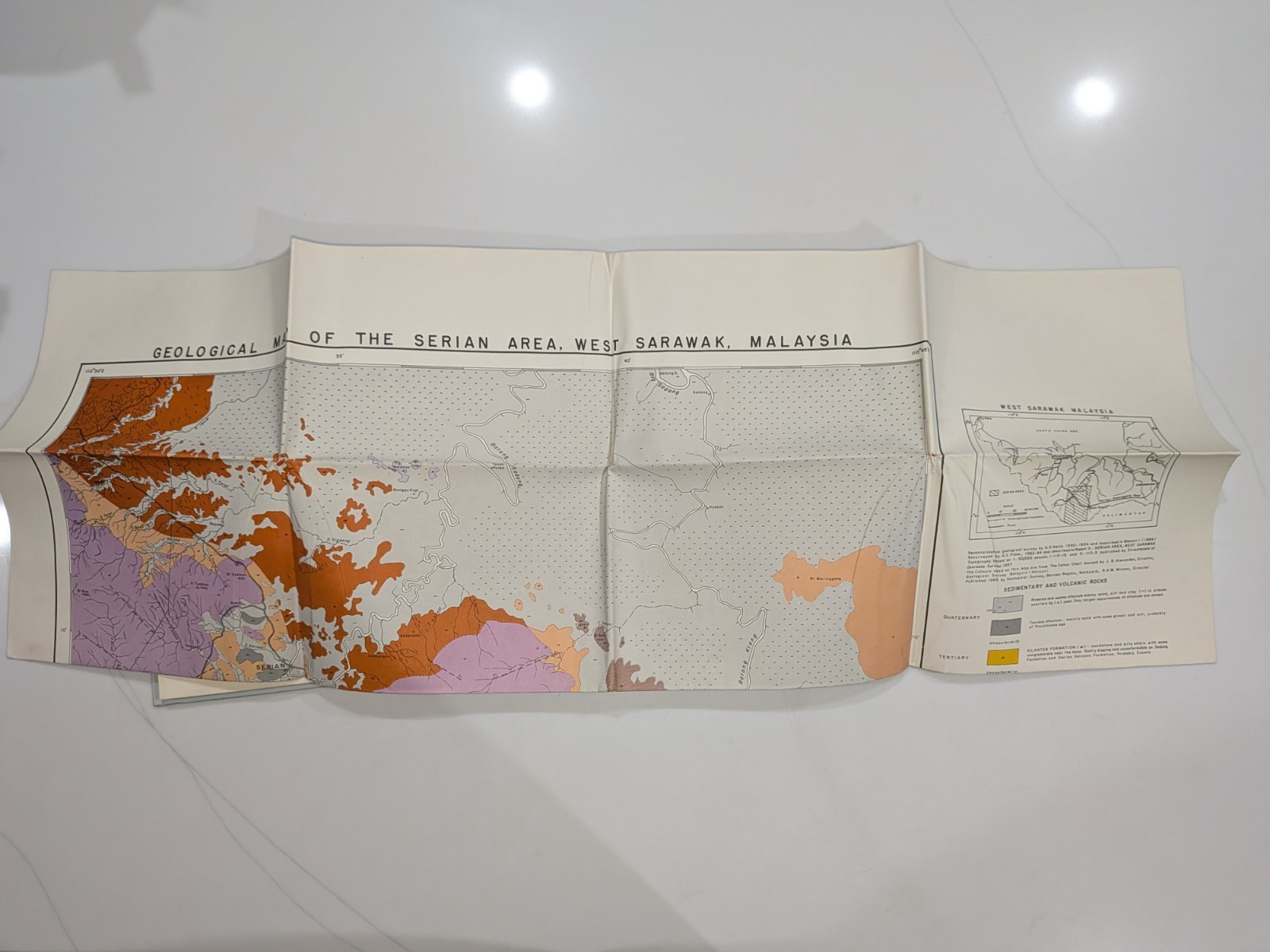 Serian Area West Sarawak Malaysia | A. C. Pimm 1965 | Geol Survey Report +3 Maps