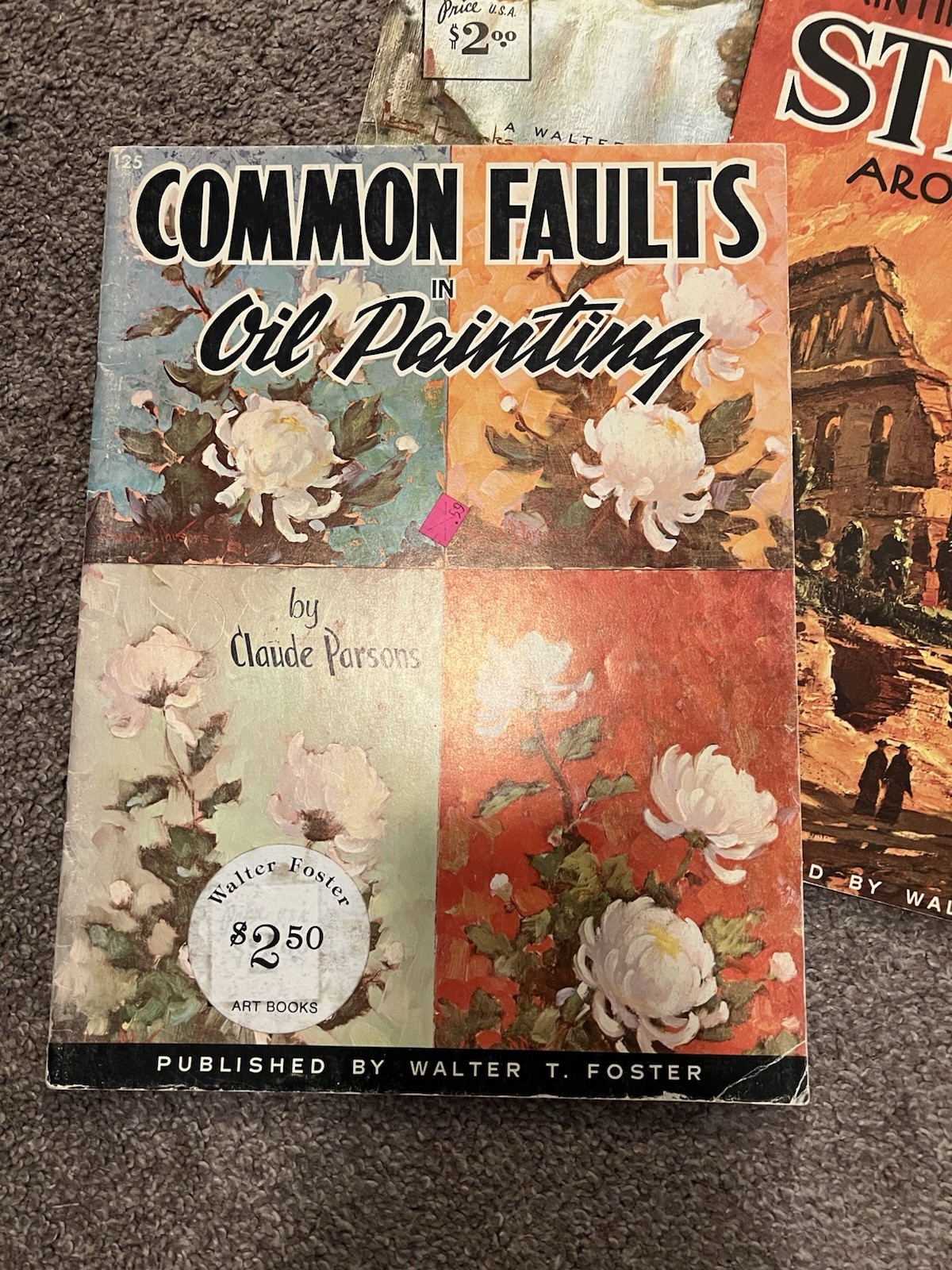 Vintage Lot of 5 Walter T. Foster Painting & Drawing Guide Instruction Art Books