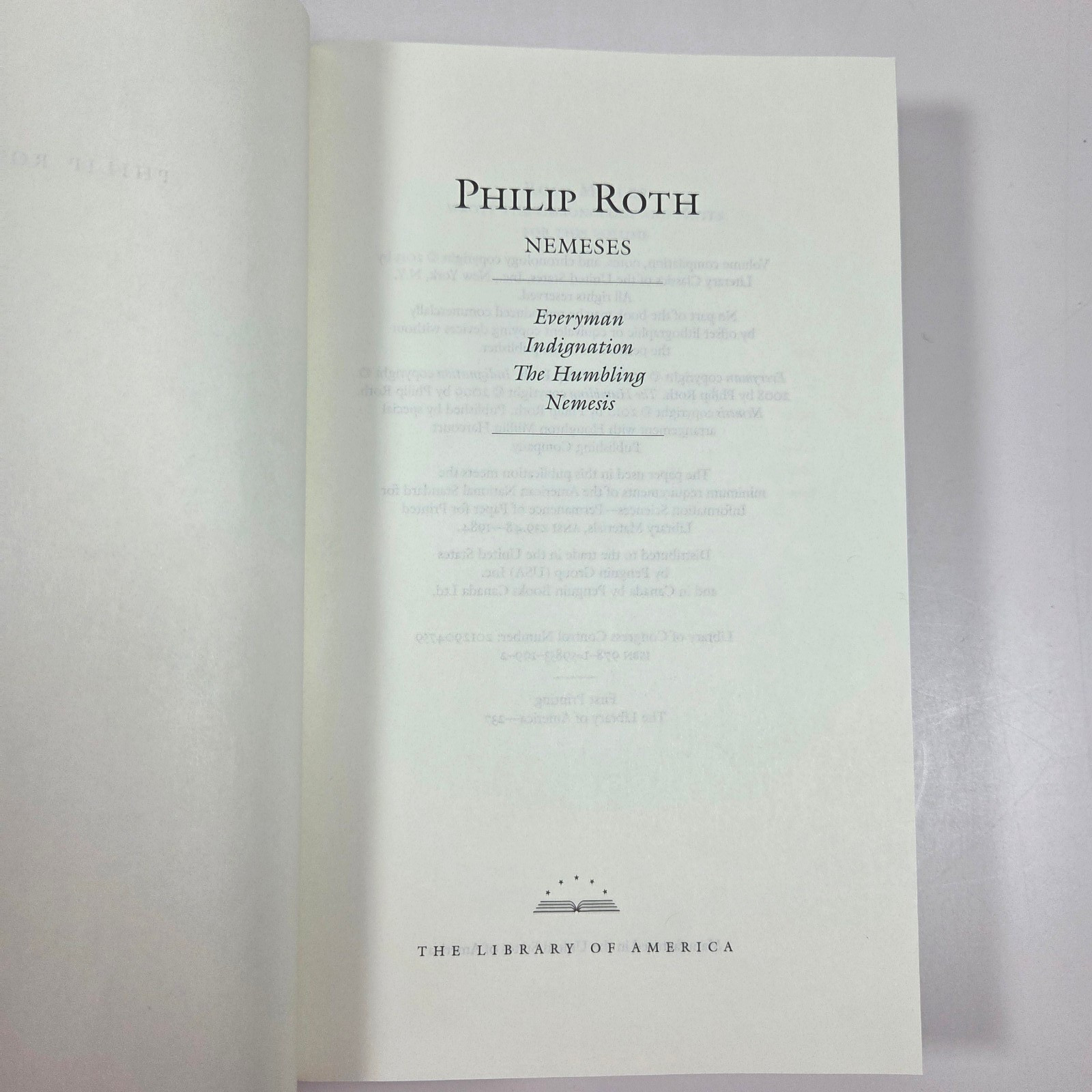 Philip Roth Collected Nonfiction 1960-2013 Nemesis 2006-2010 LOA #s 237 and 300