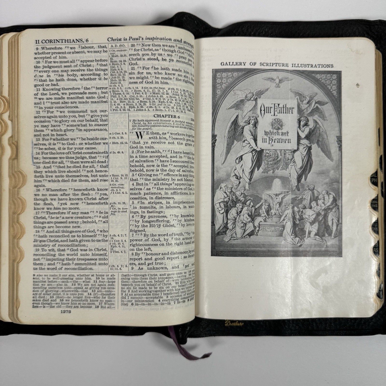 Holy Bible National Bible Press Pronouncing Red Letter KJV 1940’s Thumb Tabs