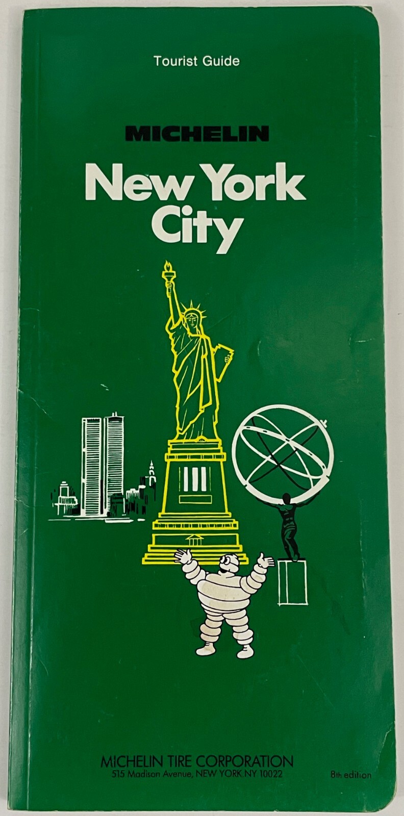 Michelin New York City Tourist Guide 8th edition w/ Subway/bus map 1985 Green