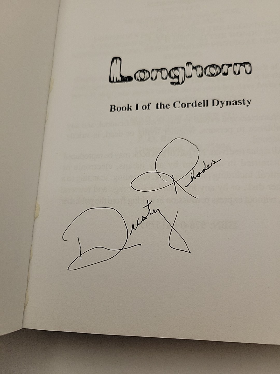 AUTOGRAPHED The Beginning (Longhorn Book I) By Dusty Rhodes (Paperback)