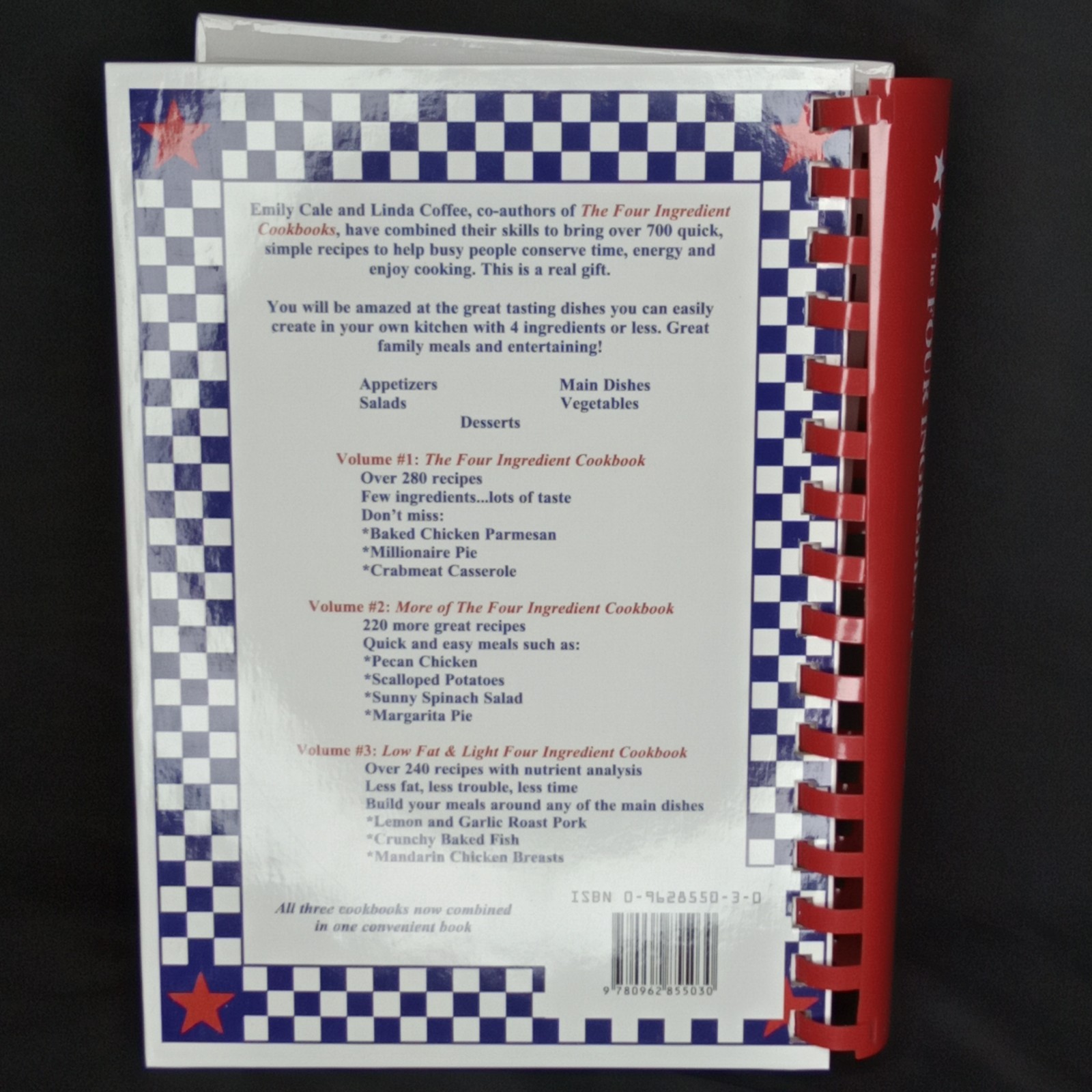 Vintage Cookbook Four Ingredient Recipes Spiral Bound Hardcover 376 Pages