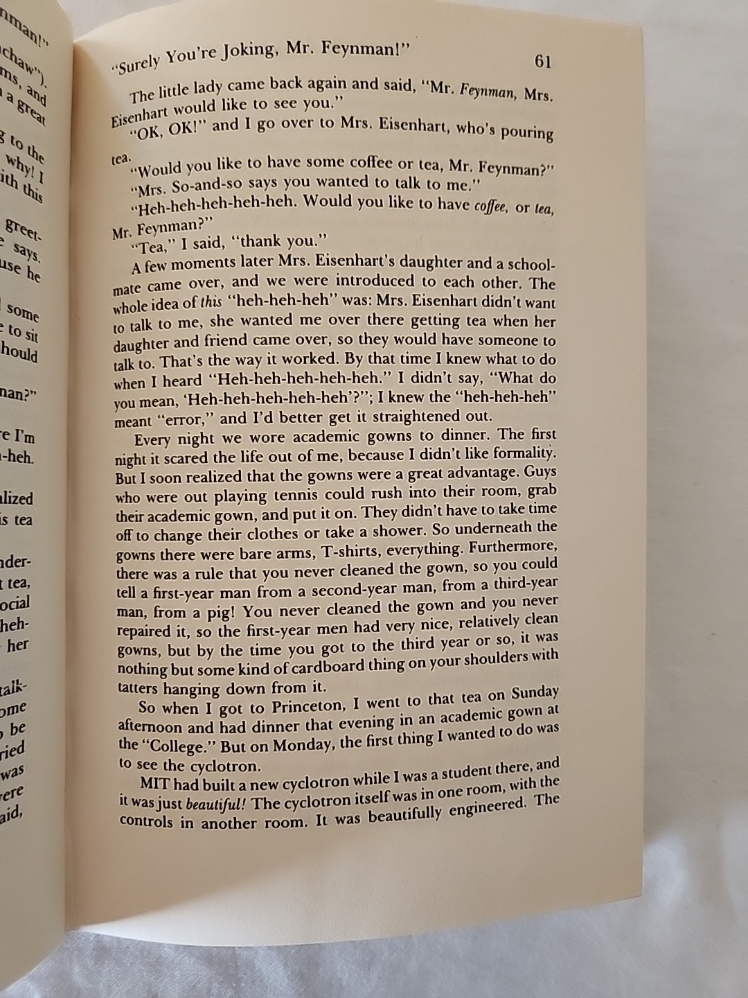 “Surely You’re Joking, Mr. Feynman!” by Richard P. Feynman 1985 Hardcover w/DJ