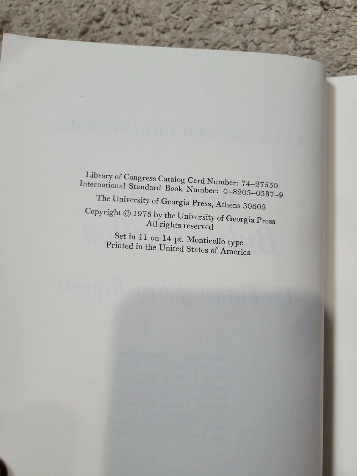 Edward Bulwer-Lytton The Fiction of New Regions Hardback Book 1976