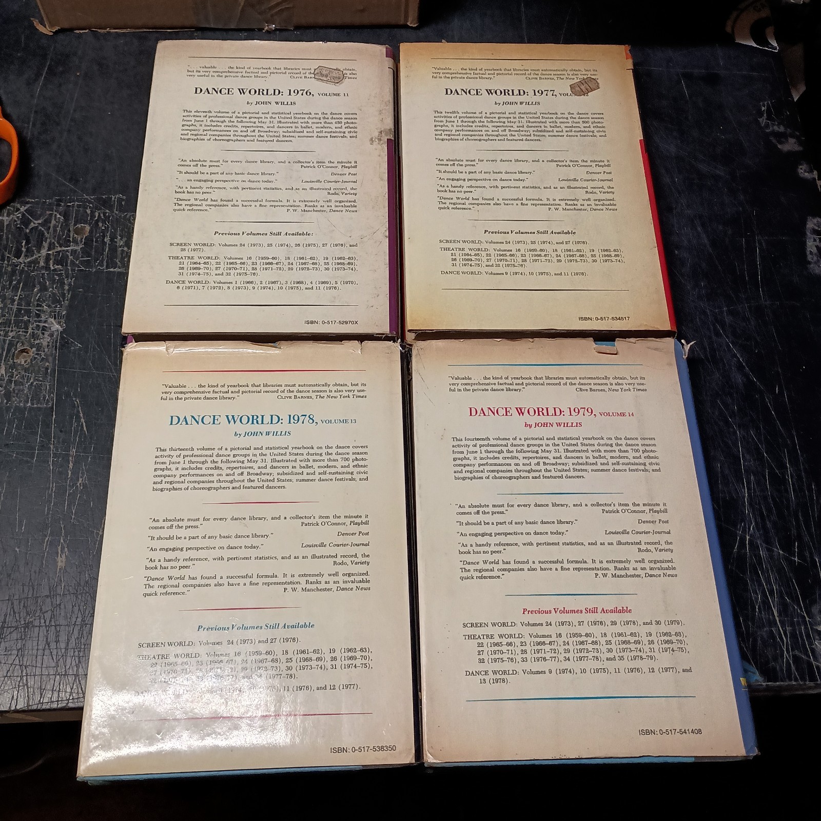 Screen & Theatre World John Willis 1970s Era (10 Book Lot) HCDJ Jackets w/ Wear
