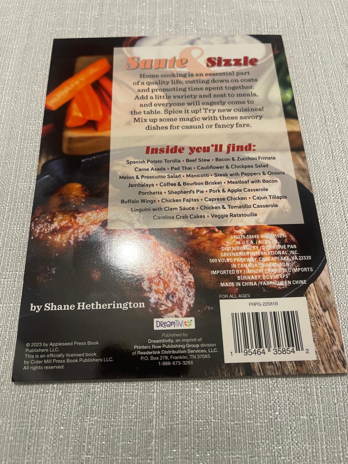 Saute & Sizzle by Shane Hetherington, Dreamtivity, Paperback, 2023, Recipes