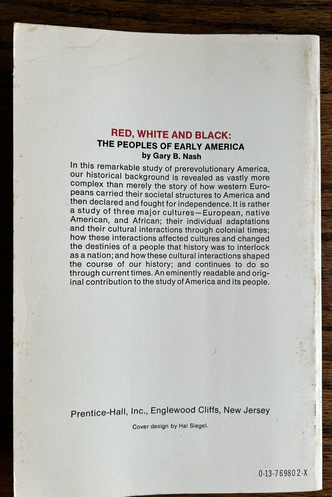Red White and Black by Gary Nash (1974: TPB)