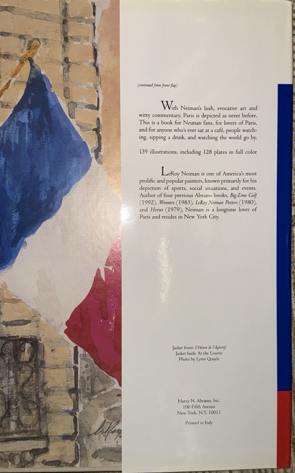 1994 LEROY NEIMAN AN AMERICAN IN PARIS HARDCOVER BOOK – GREAT PRINTS – I 1415