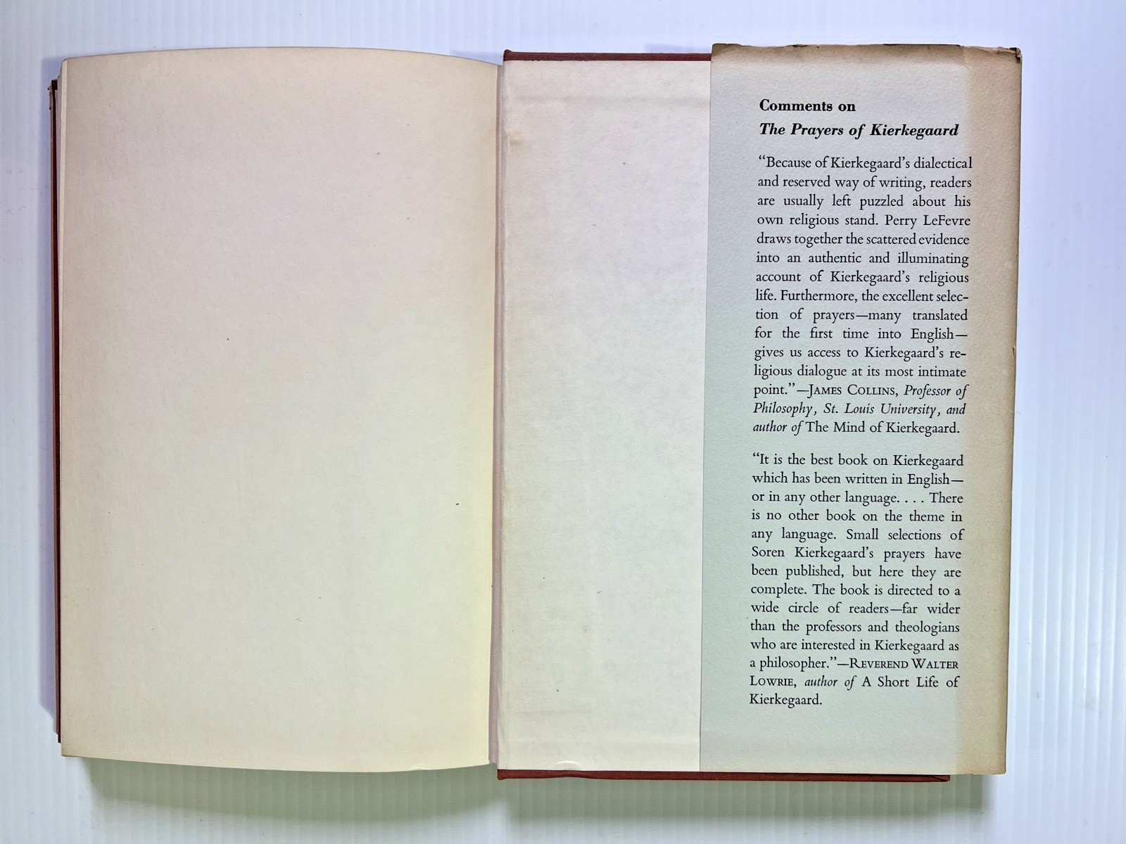 Prayers of Kierkegaard Perry D. LeFevre 1956 HC University of Chicago Vintage