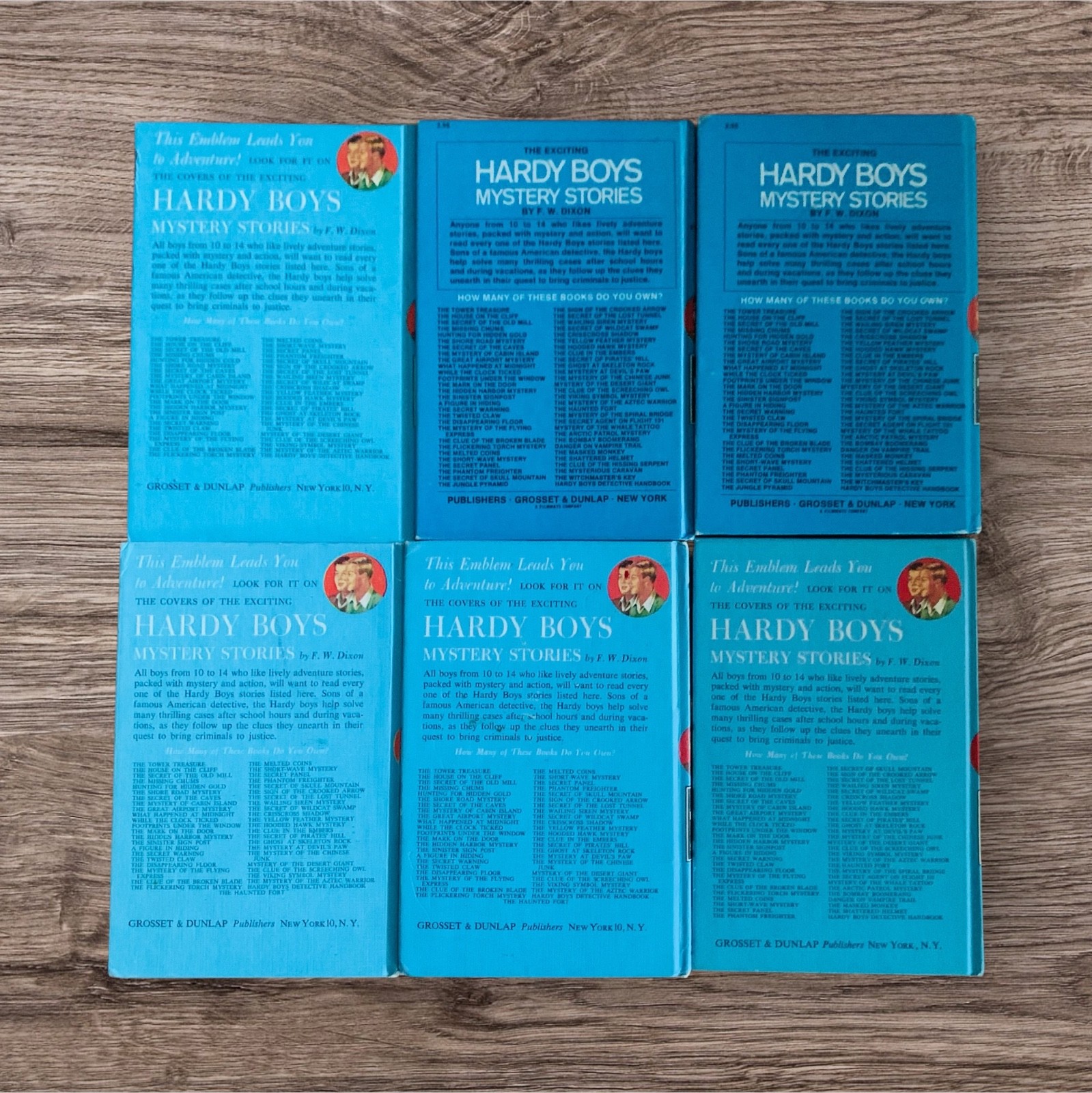 6 Vintage The Hardy Boys Mystery Books Franklin W Dixon Blue Matte 1 – 4 10, 11