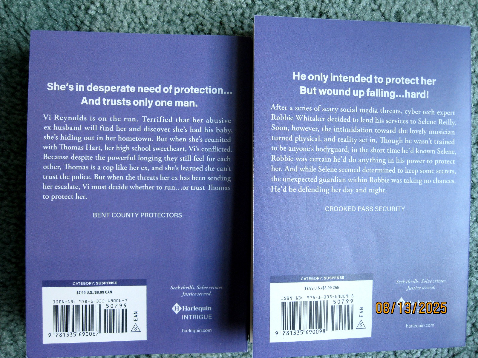 Harlequin Intrigue August 2025, 6 books, read once