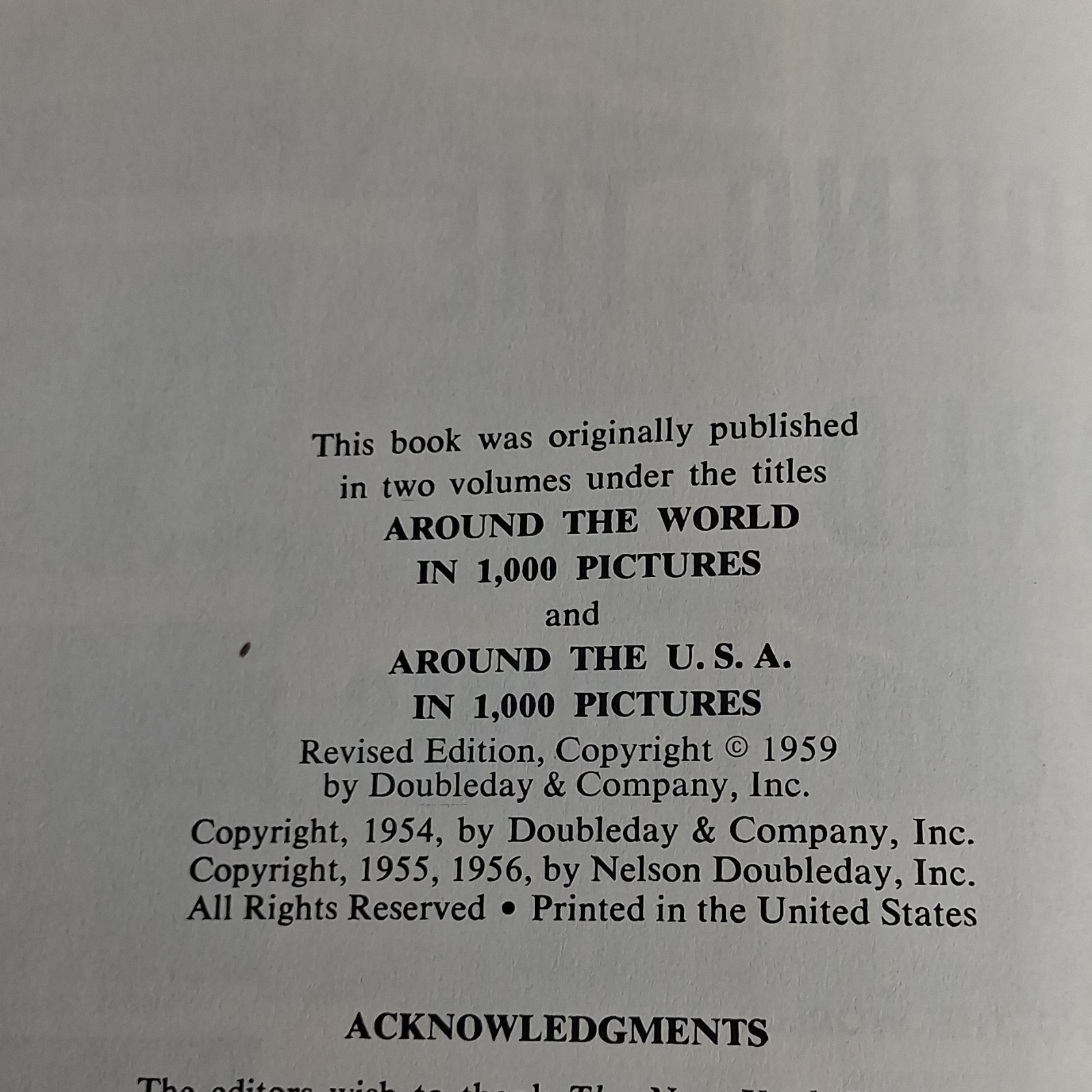 Doubleday Around the World in 2,000 Pictures Revised HC 1959 Illustrated