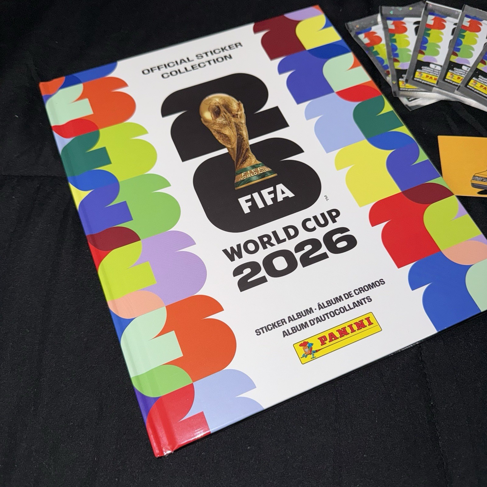 2026 Panini FIFA World Cup Sticker Album Hardcover USA Edition + 5 PACKS IN HAND