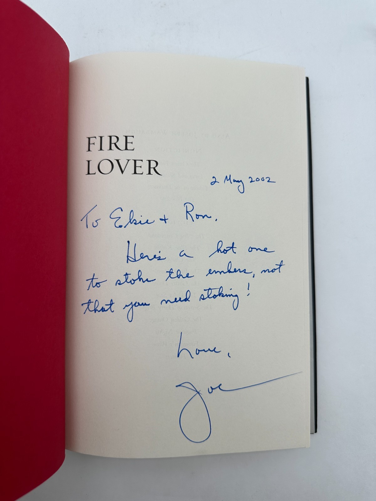 SIGNED Fire Lover Joseph Wambaugh First Edition HC True Crime William Morrow