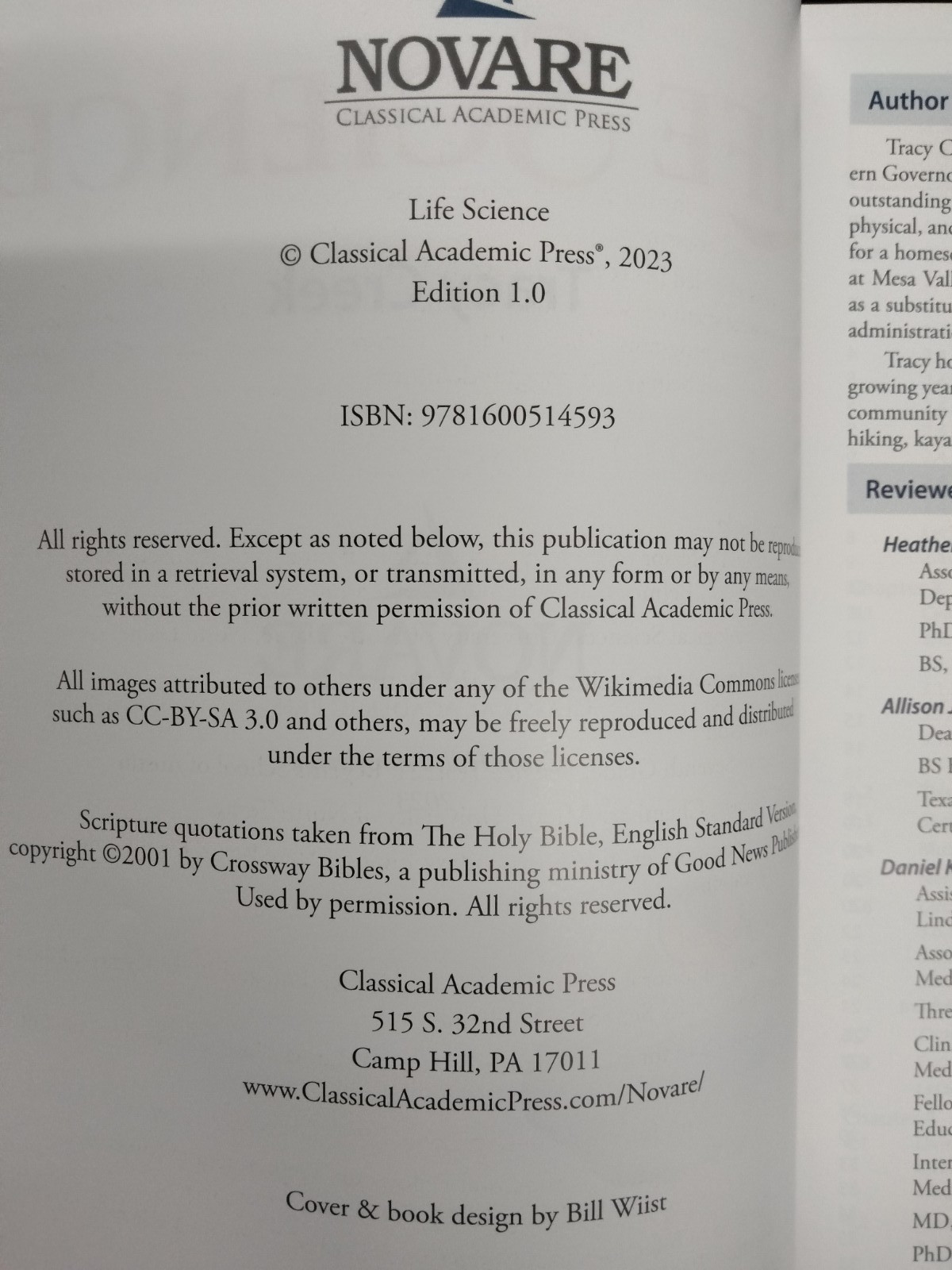 Life Science Novare Classical Academic Press Tracy Creek