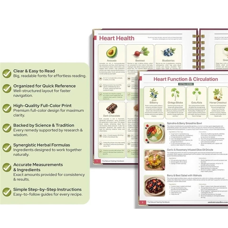 The Natural Healing Handbook Spiral Bound Guide to Herbal Remedies & Natural