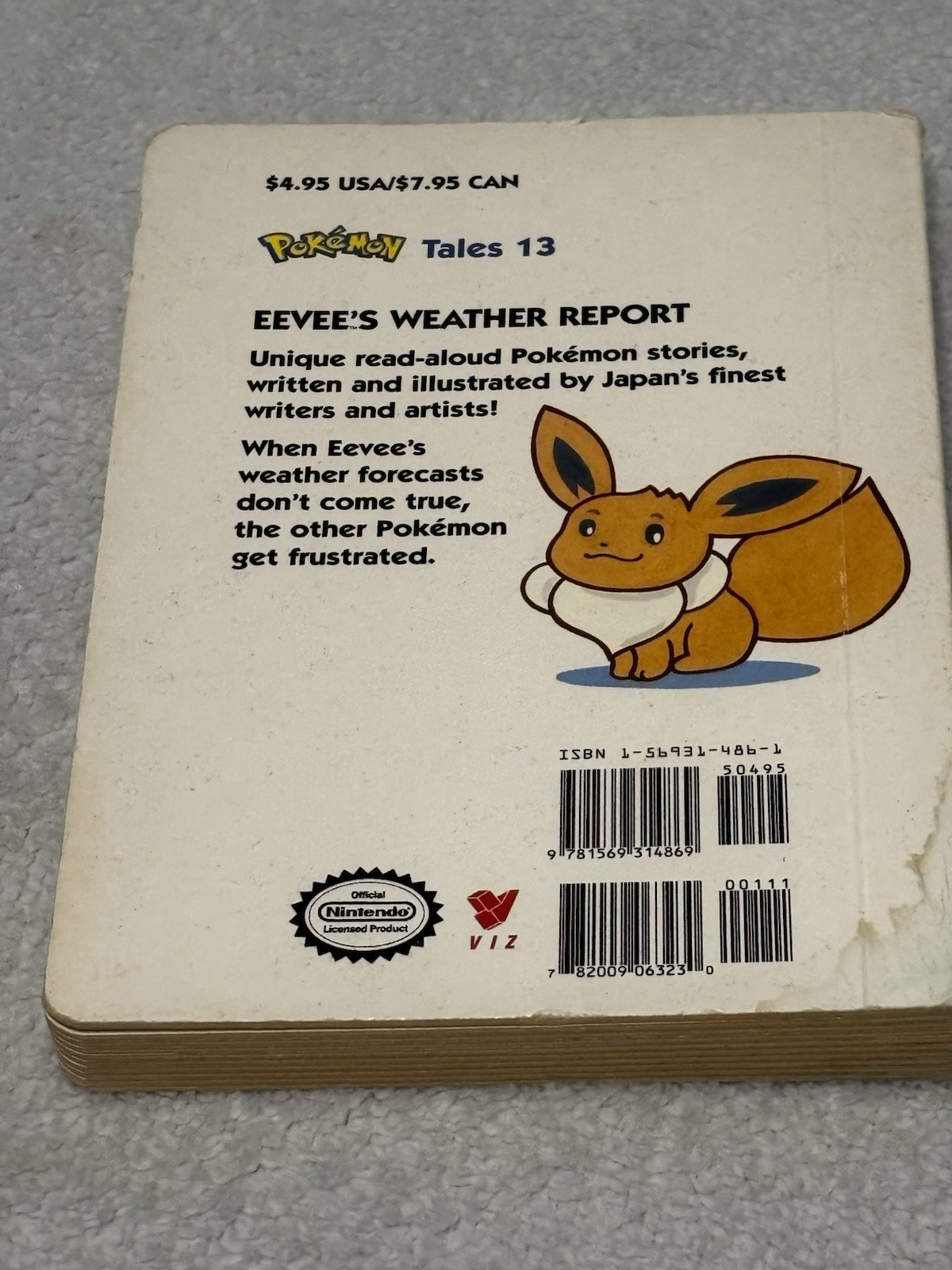 Pokemon Tales 13 Eevee’s Weather Report Vintage HC Kids Book (2000) || pre-owned