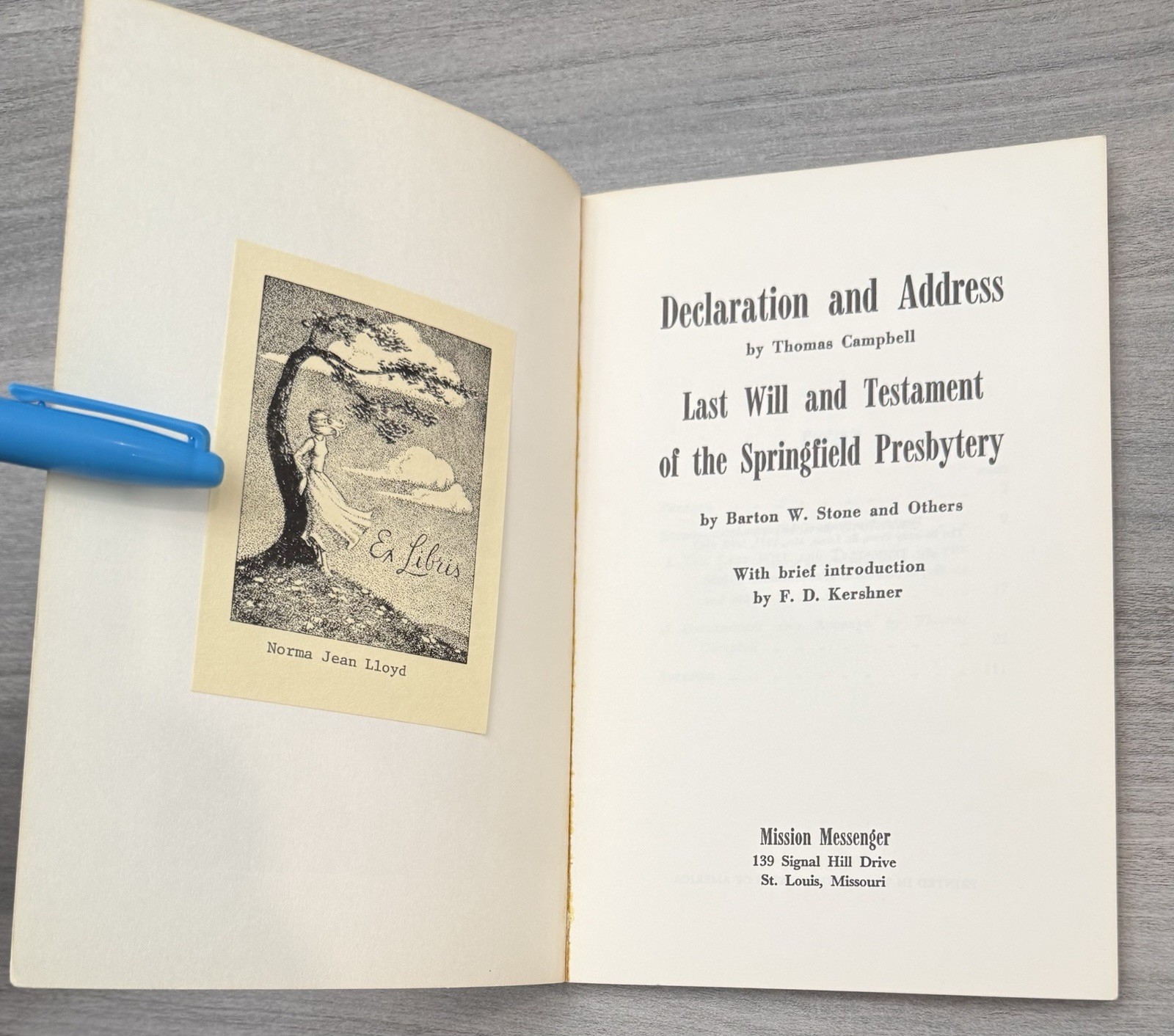 Declaration and Address Thomas Campbell; Last Will and Testament Barton W. Stone