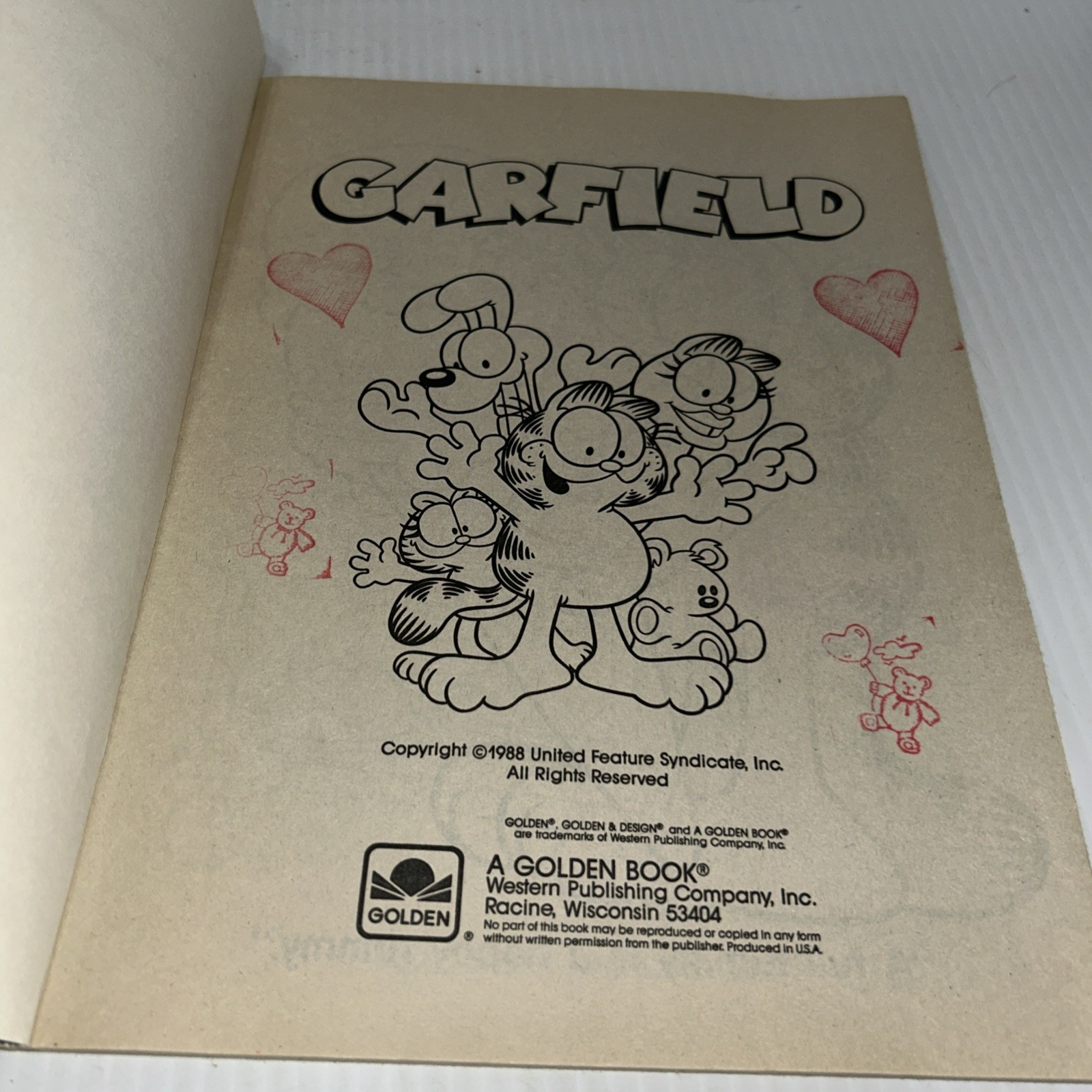 Garfield 1988 A Coloring Book Golden 31 Pages Vintage Used See Pics/80