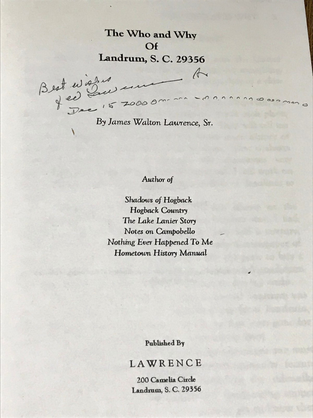 The Who and Why Of Landrum, S.C. Railroad, Crimes, Fires, Churches, Schools