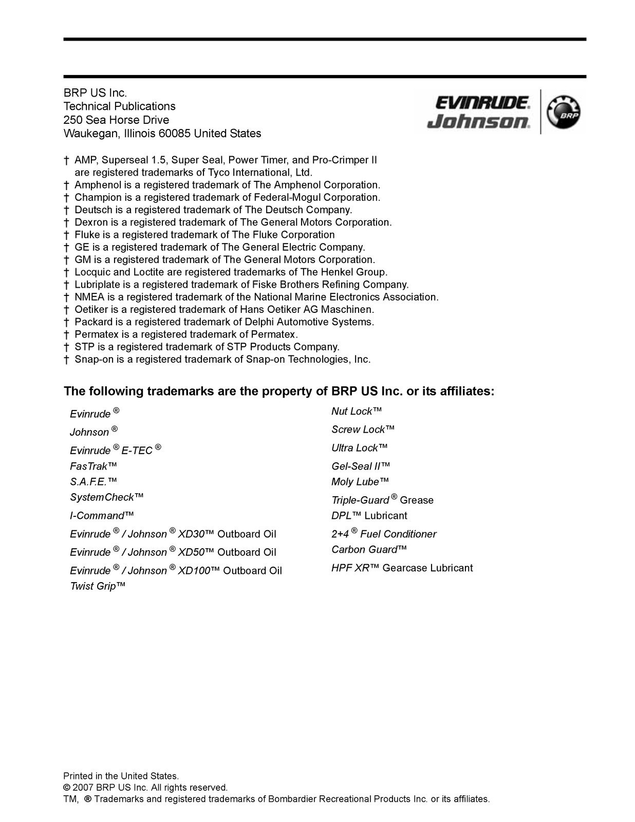 EVINRUDE 40 50 60 65 E-TEC Outboard Engine Service Manual , FOLDOUTS