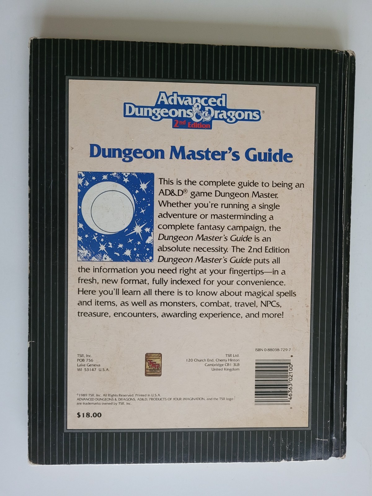 TSR 2E AD&D Advanced Dungeons & Dragons Dungeon Master’s Guide 2nd Edition