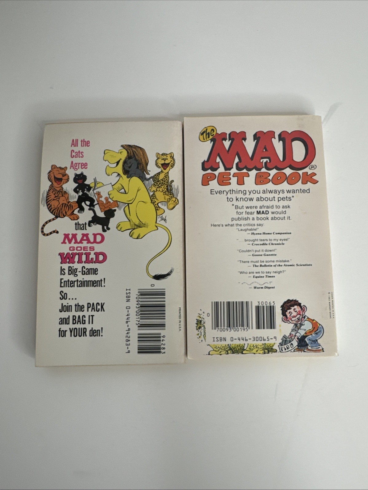Mad Magazine Books: 1st printng Mad Goes Wild / Mad Pet Book – Lot Of 2