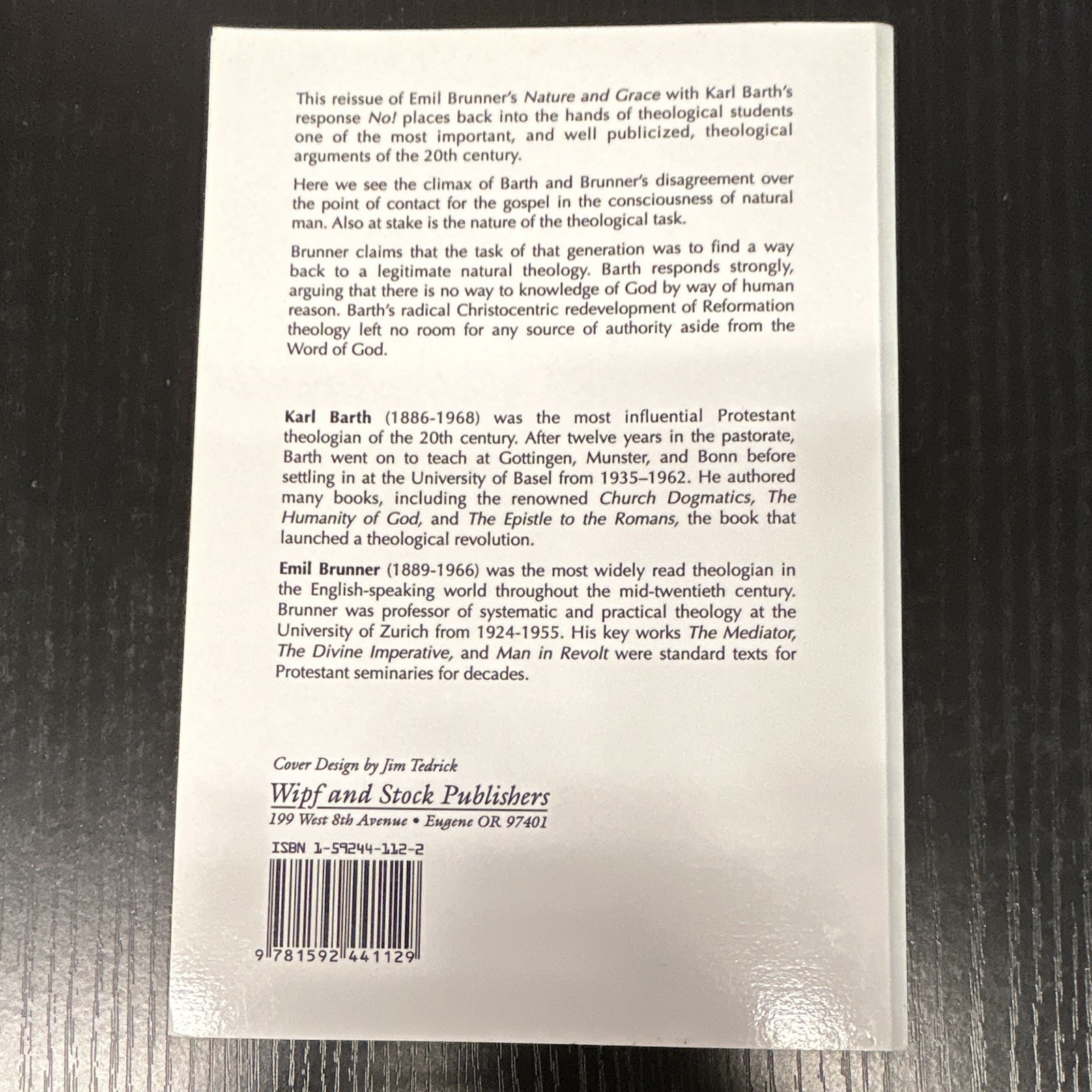 Emil Brunner & Karl Barth, Natural Theology: Nature & Grace, PB, Wipf, 2002