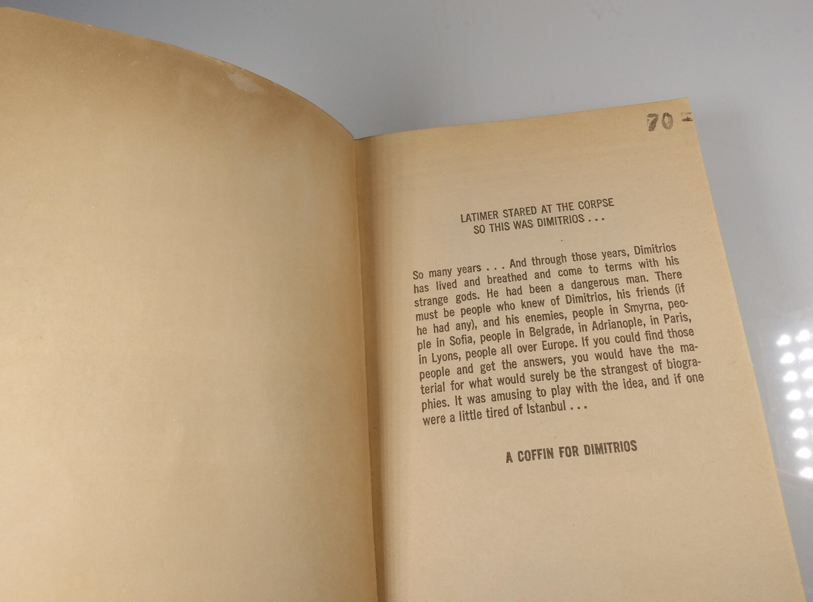 A COFFIN FOR DIMITRIOS Eric Ambler old used Paperback A Bantam Book n6704