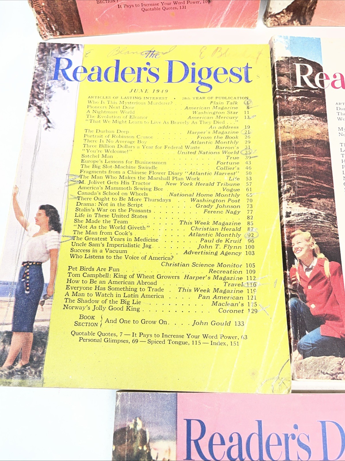1949 READER’S DIGEST MAGAZINE Lot Of 11. Vintage History Shorts.