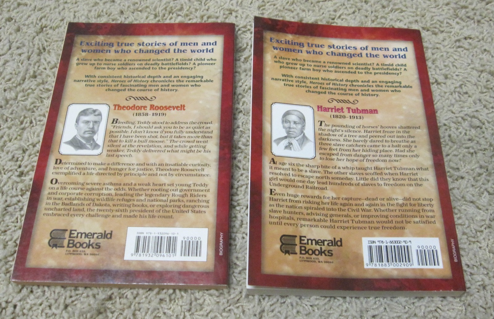 Heroes of History YWAM Biographies Set of 2 Book Benge Roosevelt Harriet Tubman