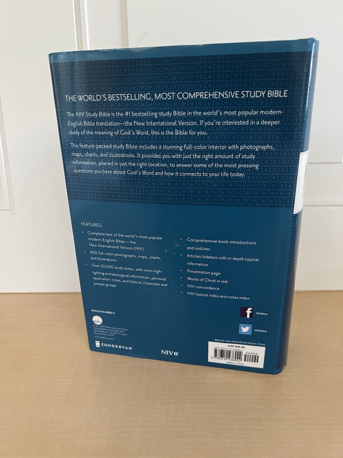 NIV New International Version Study Bible-HB/DJ-9780310438922~EXCELLENT