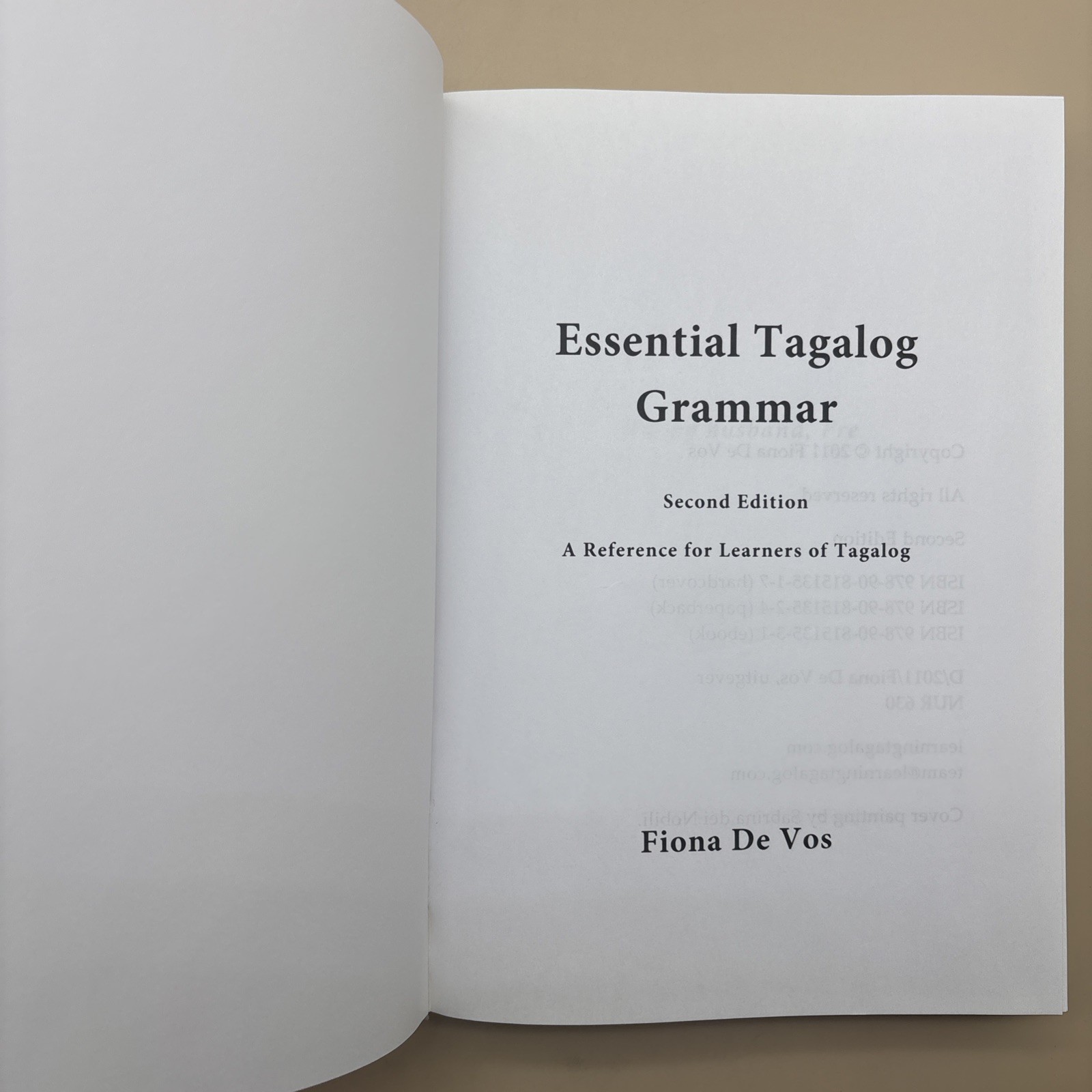 Essential Tagalog Grammar Fiona De Vos 2nd Edition Language Study Hardcover Book
