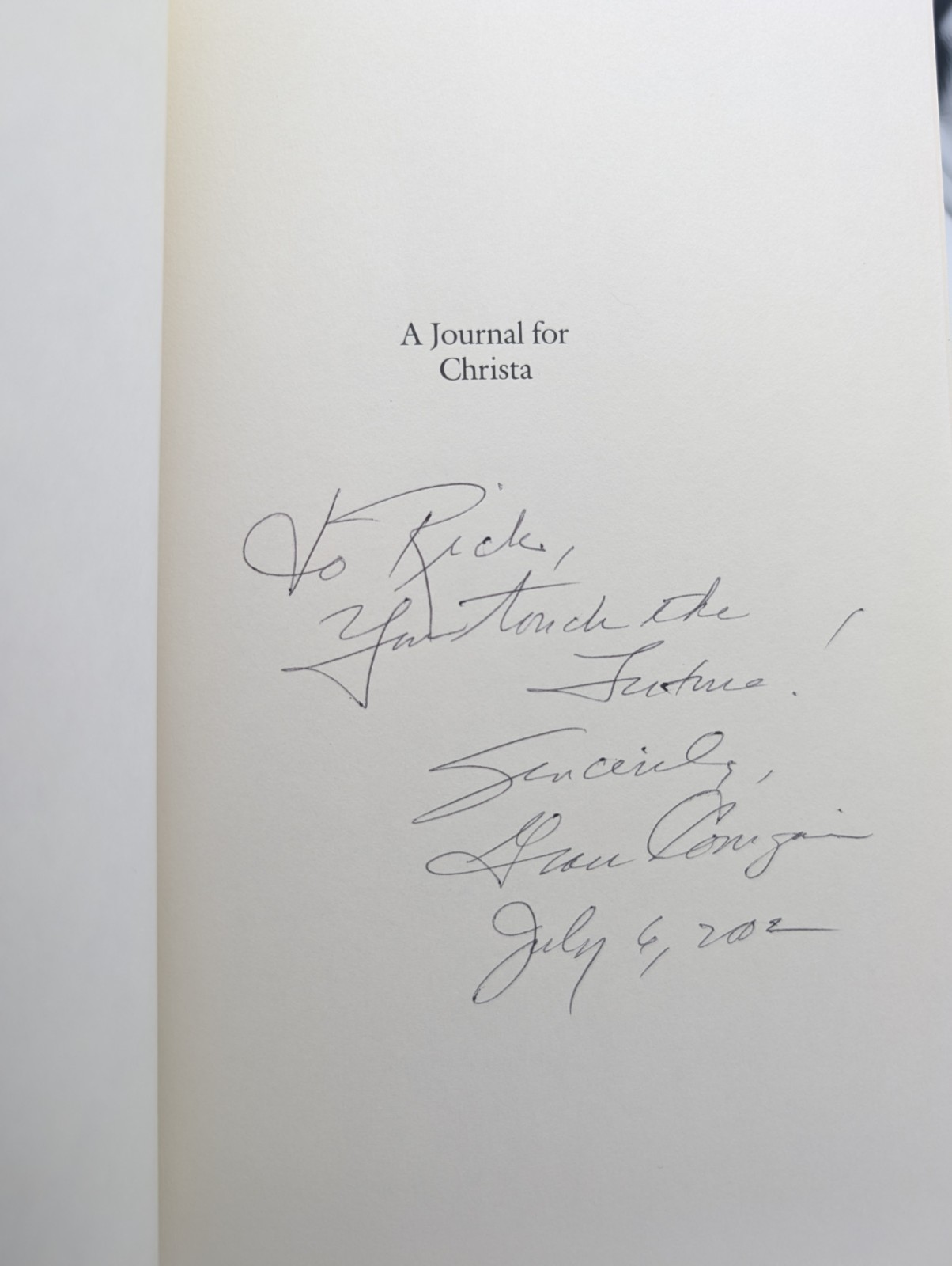 A Journal for Christa McAuliffe Biogrpahy Teacher NASA Challenger Space Signed