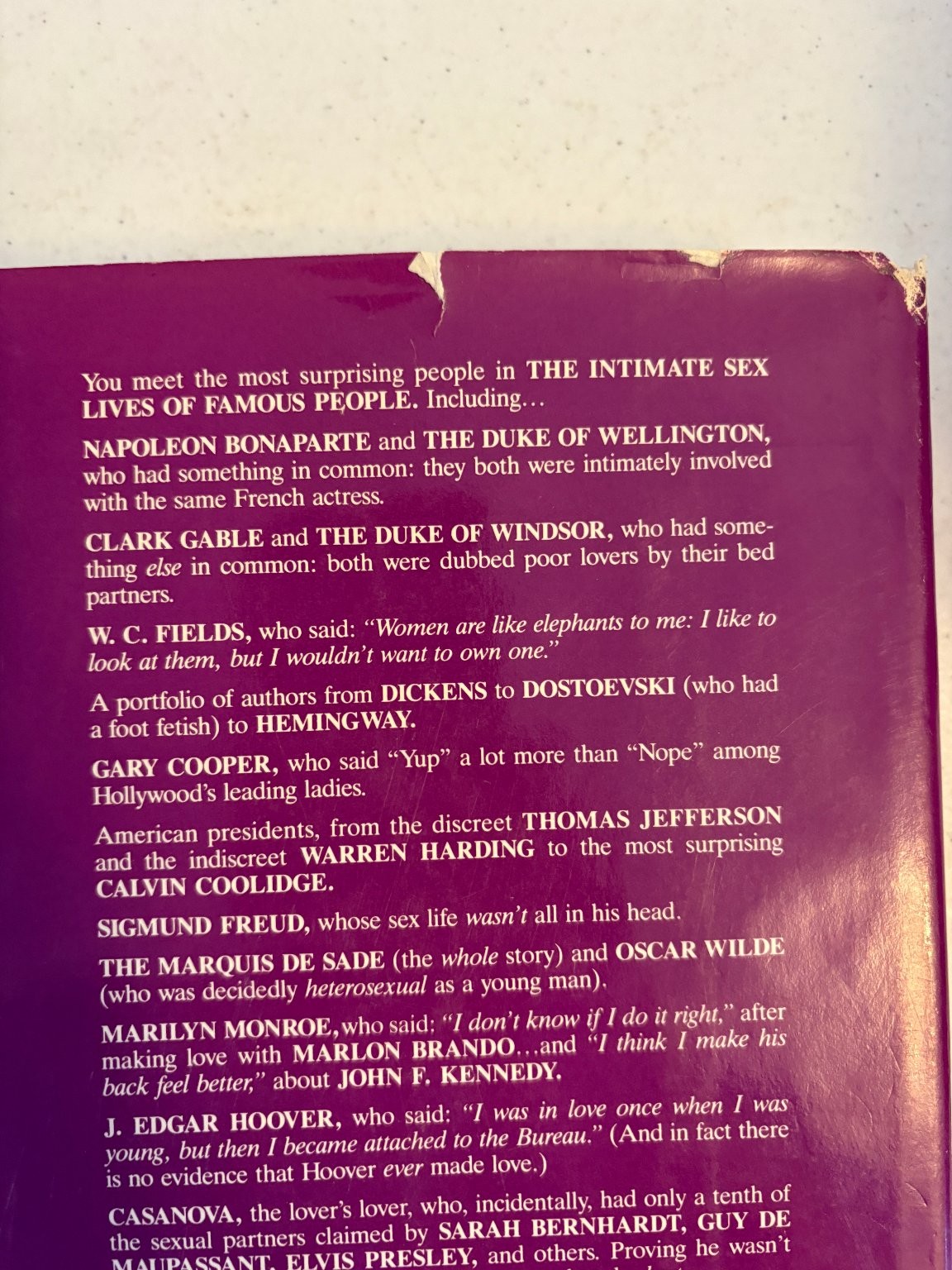 The Intimate Sex Lives of Famous People Wallace 1981 Biography Delacorte Press