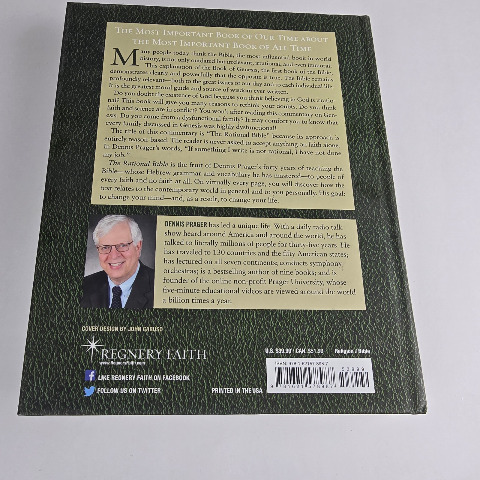 The Rational Bible Dennis Prager Genesis & Exodus 2 Book Lot Hardcover Religion
