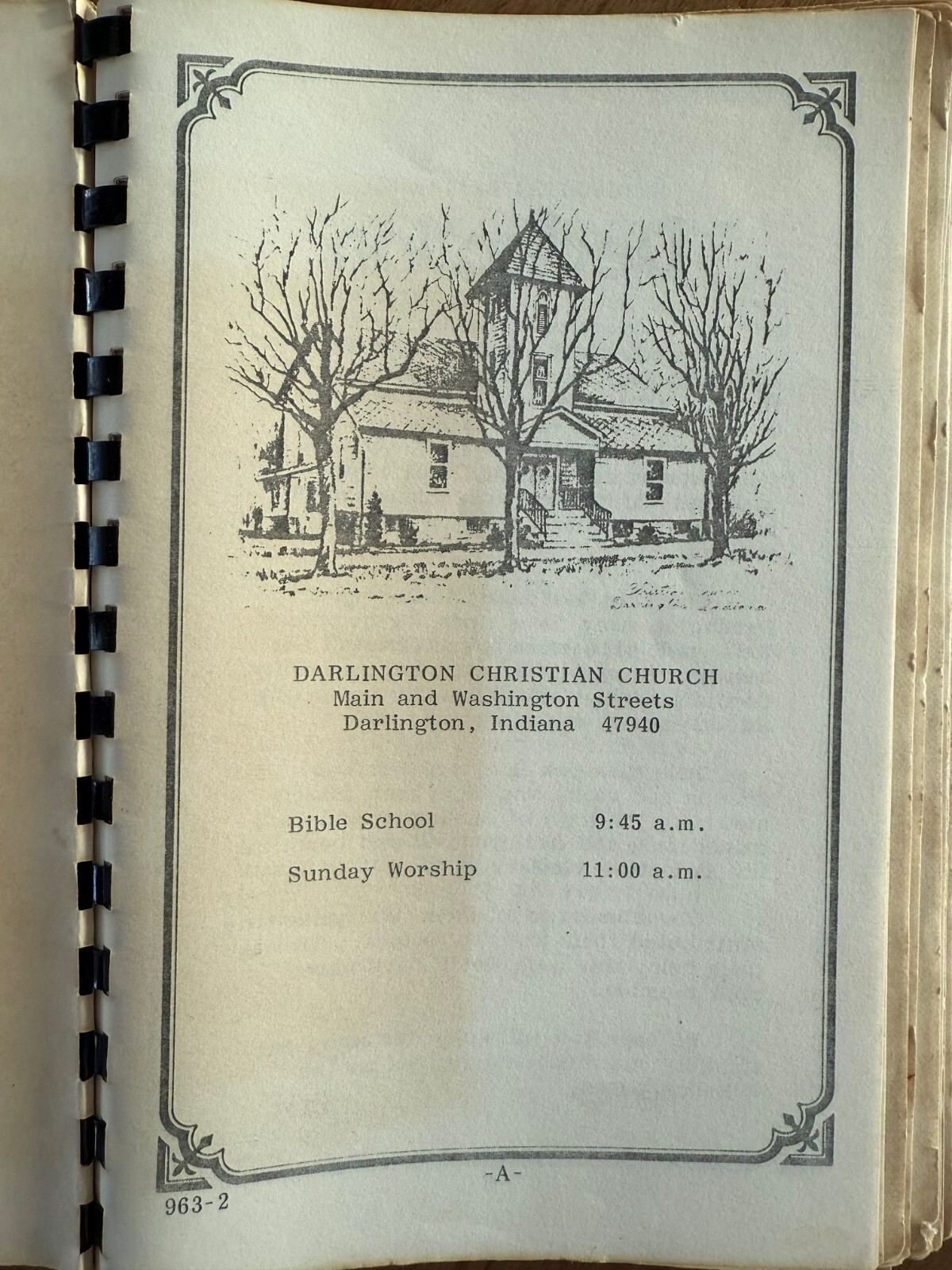 Vintage Cherished Recipes Cookbook Darlington Indiana Christian Church