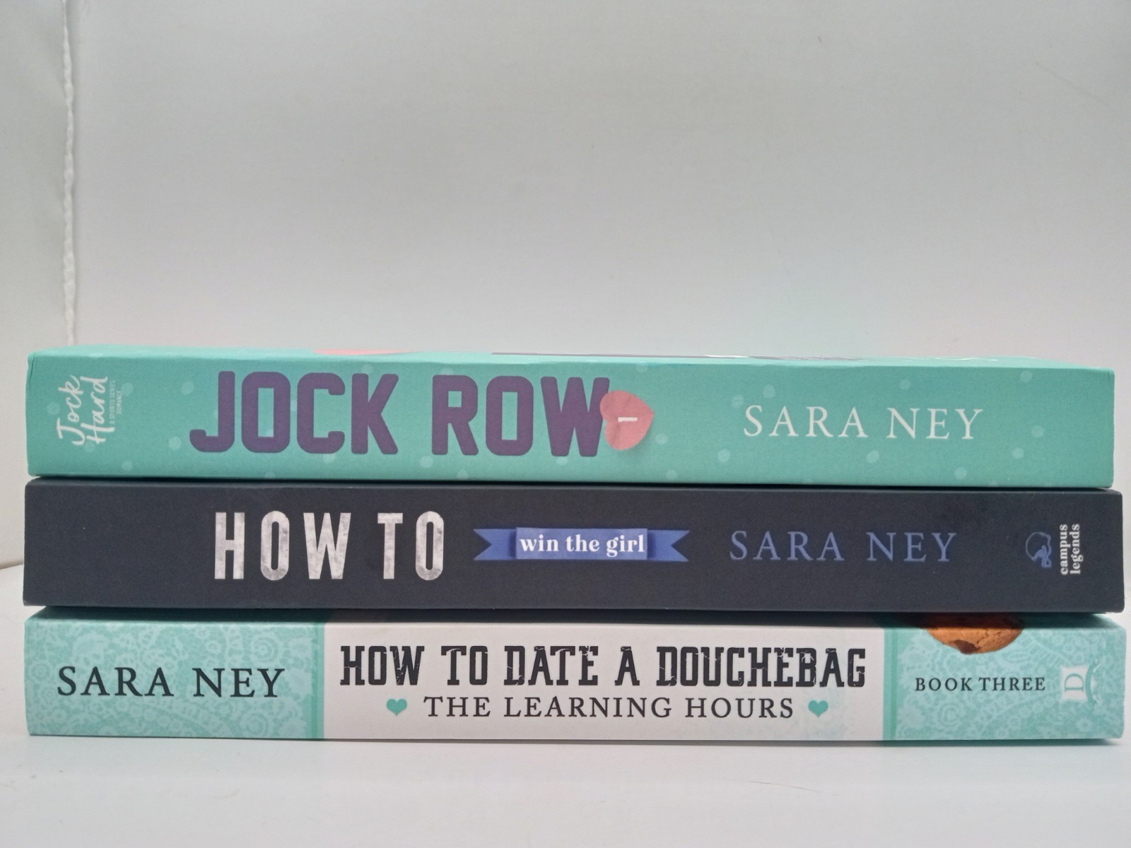 Signed Sara Ney Romance 3 Book Lot Jock Row Learning Hours How to Win the Girl