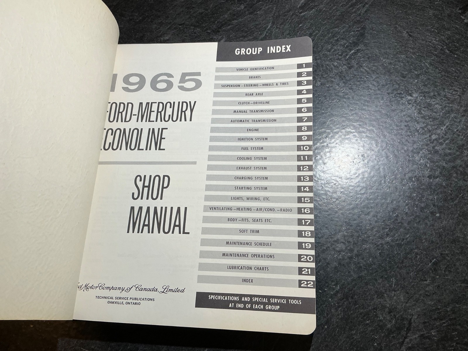 1965 Ford Econoline Shop Manual Canada E120 E130 Club Wagon Van Bus E100 Pickup