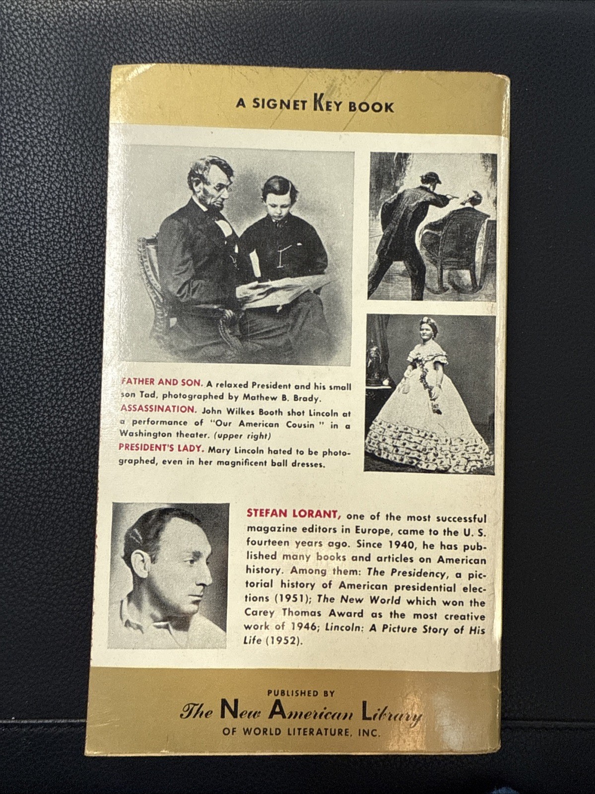 THE LIFE OF ABRAHAM LINCOLN by Stefan Lorant 1955 Vintage Signet PAPERBACK BOOK