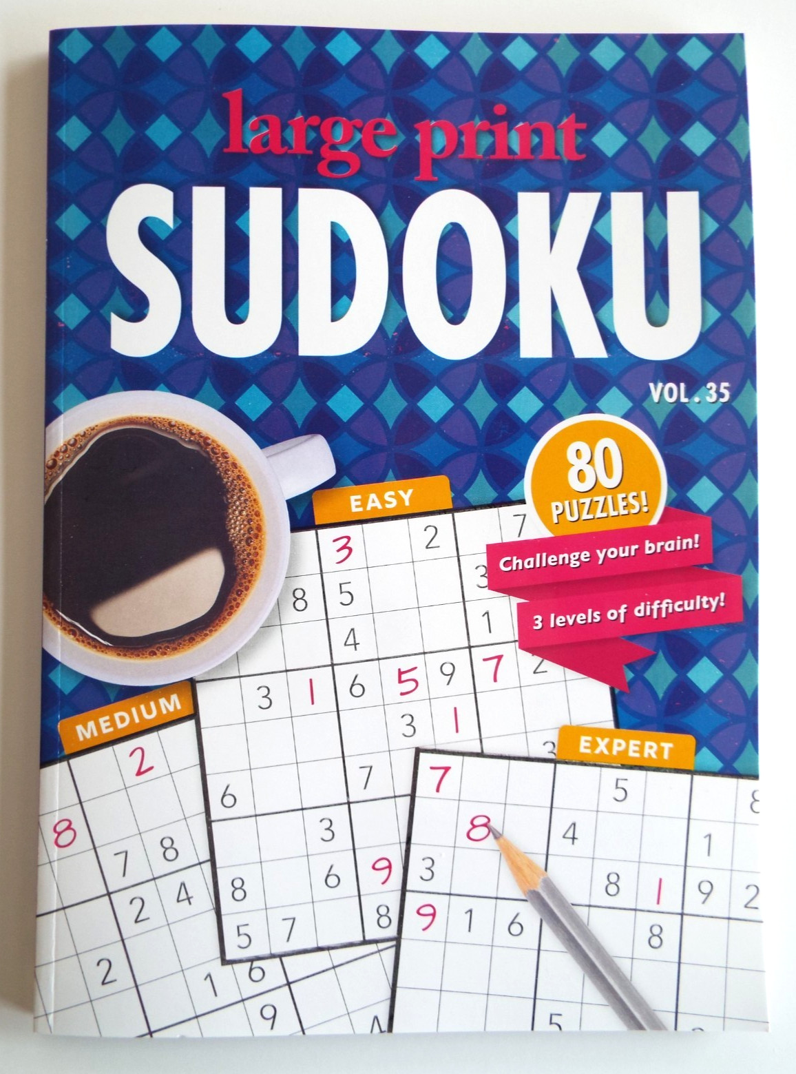4 Large Print Sudoku Puzzle Books: Volumes 35, 36, 37 & 38 NEW** ~ 80 puzz. ea