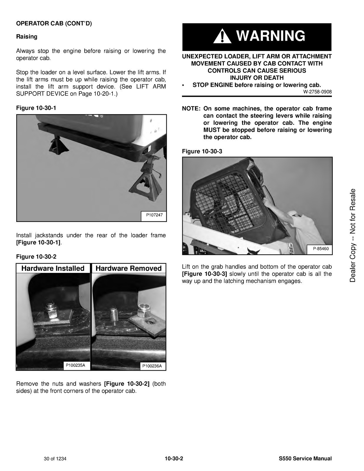 BOBCAT S550 Skid-Steer Loader Service Manual SN A3NL11001 Up 2019, FOLDOUTS