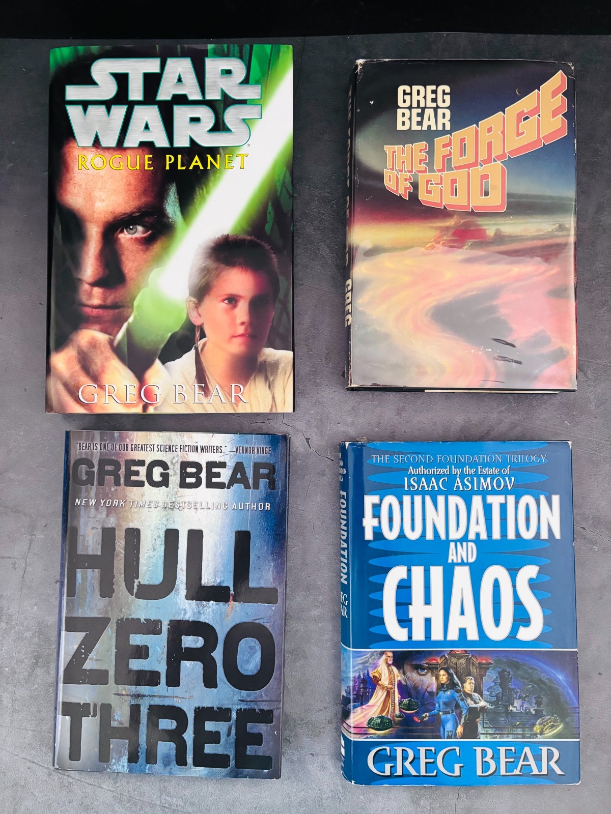 Greg Bear HC Lot x4 | Forge of God+Foundation Chaos+Hull Zero Three+Star Wars RP