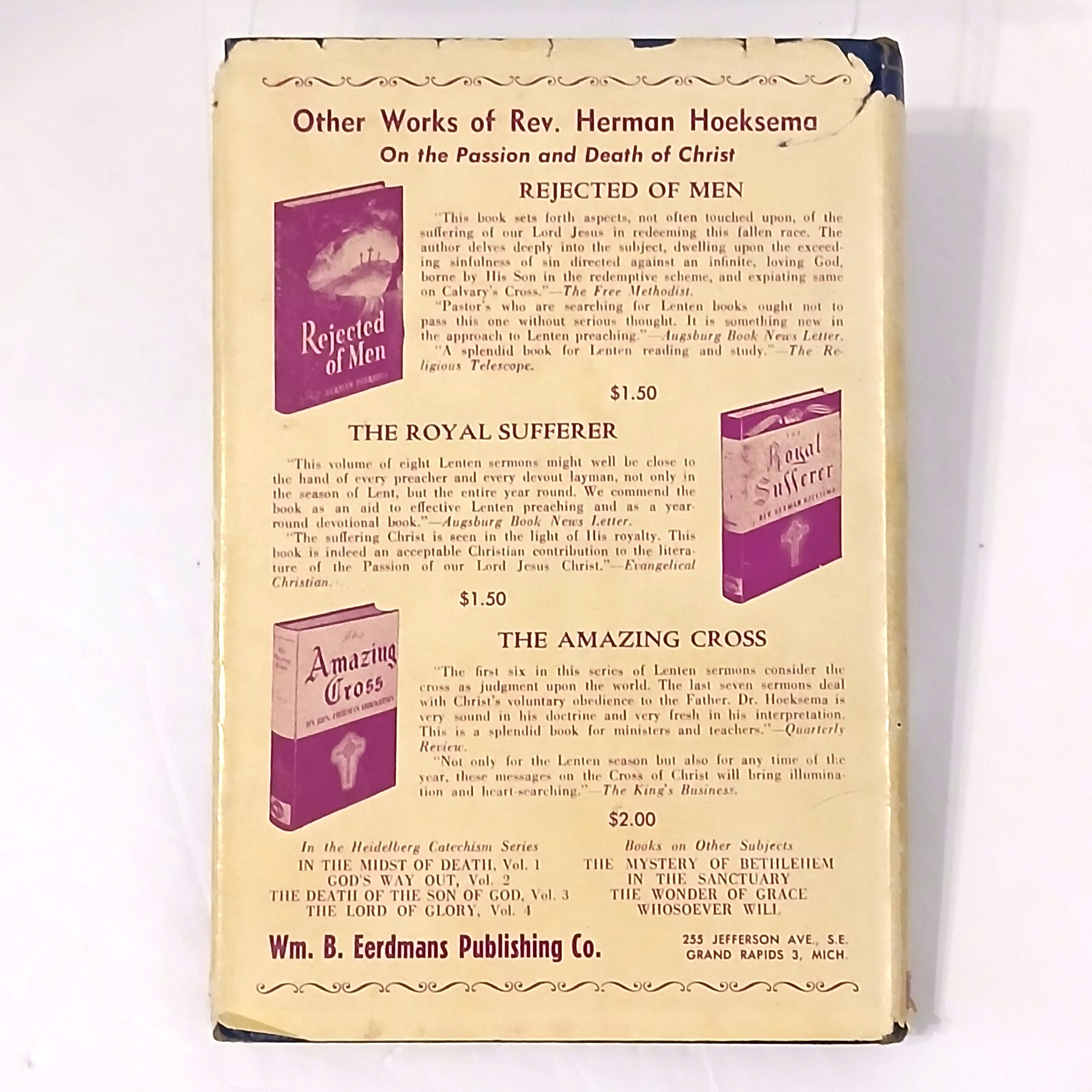 The Power of the Cross – Herman Hoeksema – 1947 Hardcover w/Dust Jacket